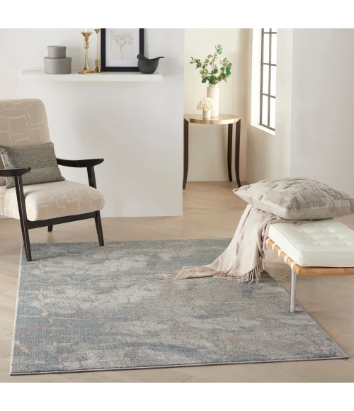 Nourison Rustic Textures Area Rug RUS15-Light Grey/Blue