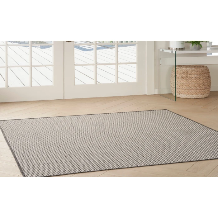 Nourison Courtyard Ivory/Charcoal COU01 4 ft. Square Rug