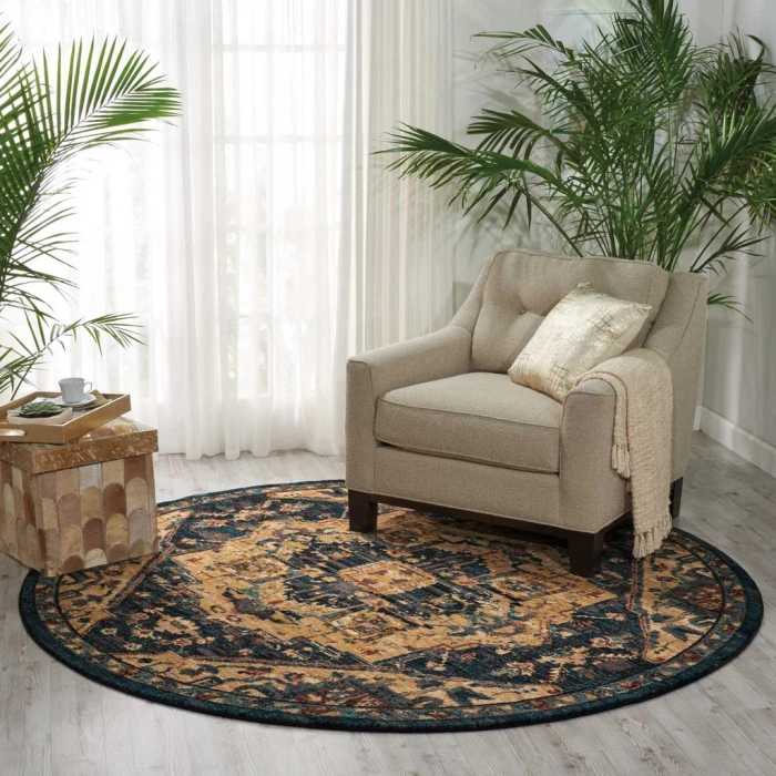Nourison 2020 Round Area Rug NR206-Midnight