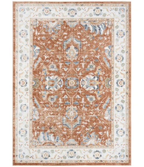 Nourison Astra Machine Washable Rust Ivory ASW20 4 ft. X 6 ft. Rect. Rug