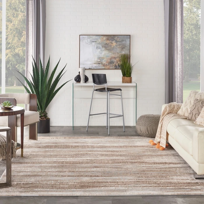 Nourison Elation Area Rug ETN01 Ivory Grey 7'10" x 9'10"