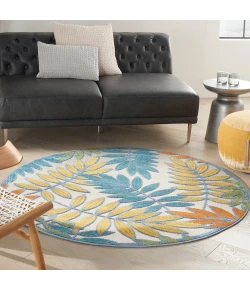 Nourison Home Aloha ALH18 Ivory/Multi 4 ft. Round Area Rug