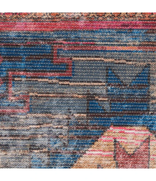 Nicole Curtis Machine Washable Series 1 Multicolor SR106 7 ft. 10 in. Round Rug