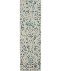 Nourison Home Jubilant JUB09 Ivory Blue 2 ft. 3 in. X 7 ft. 3 in. Area Rug