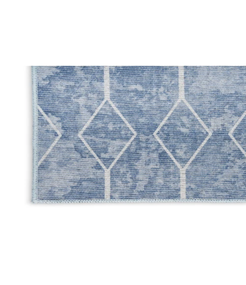 Nicole Curtis Machine Washable Series 1 Blue SR107 6 ft. X 9 ft. Rectangle Rug