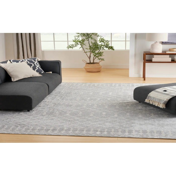 Nourison Astra Machine Washable Grey ASW10 10 ft. X 14 ft. Rectangle Rug