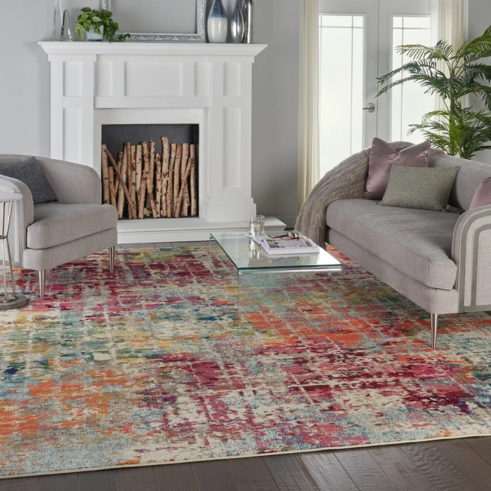 Nourison Celestial Area Rug CES13-Pink/Multicolor