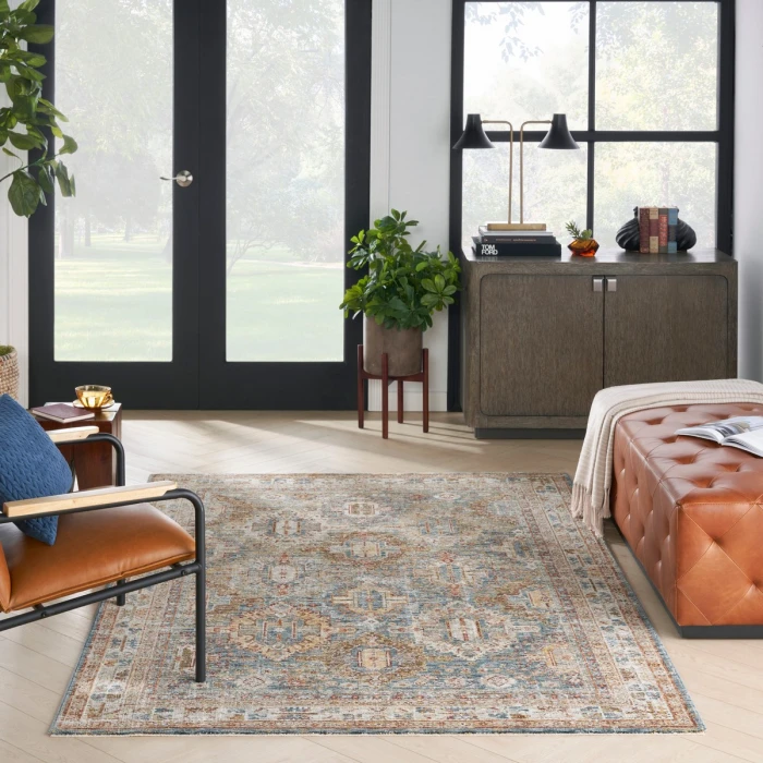 Nourison Sahar Blue SHR01 4 ft. X 6 ft. Rect. Rug