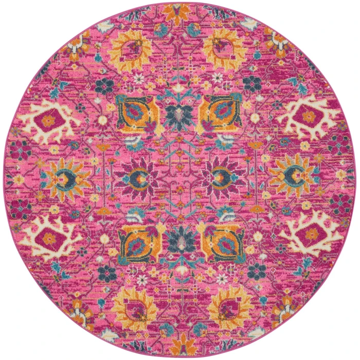 Nourison Passion Area Rug PSN01 Fuchsia 4' Round