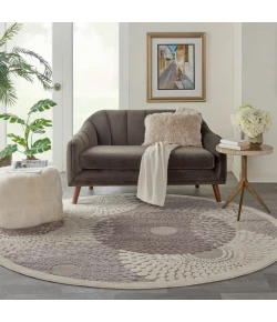 Nourison Home Graphic Illusions GIL04 Grey 7 ft. 9 in. Round Area Rug