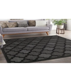Nourison Home Easy Care NES01 Charcoal Black 9 ft. Square Area Rug