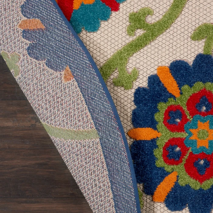 Nourison Aloha Round Area Rug ALH19-Blue/Multicolor