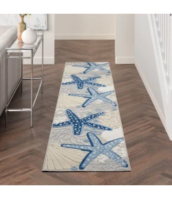 Nourison Home Aloha ALH24 Blue Grey 2 ft. 3 in. X 10 ft. Area Rug