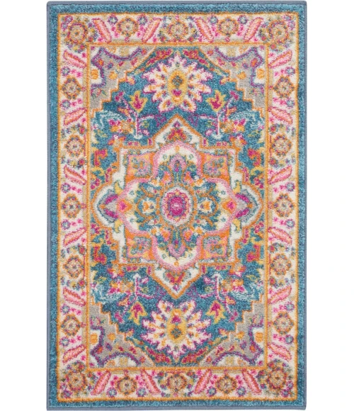 Nourison Passion Area Rug PSN20-Teal Multicolor