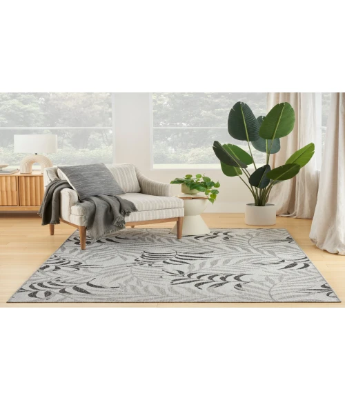 Nourison Garden Oasis Grey GOA01 6 ft. X 9 ft. Rectangle Rug