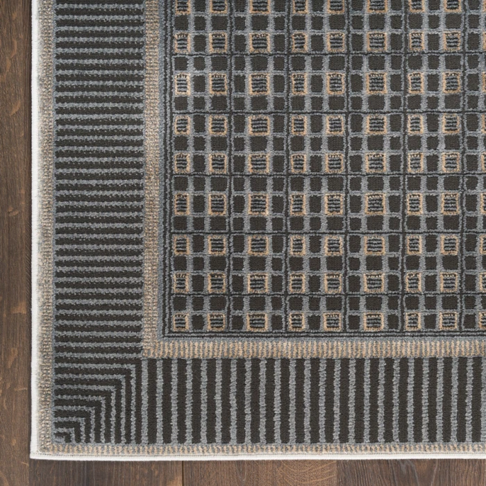 Nourison Home Nordic Black Taupe NRC03 4 ft. X 6 ft. Rectangle Rug