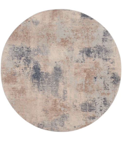 Nourison Rustic Textures Area Rug RUS02 Beige/Grey 7'10" Round