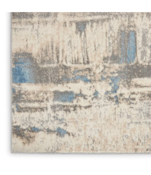 Nourison Solace Ivory/Grey/Blue Area Rug SLA07-Ivory/Grey/Blue