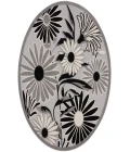 Nourison Aloha Black White ALH33 7’10” Round Rug