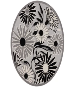 Nourison Home Aloha ALH33 Black White 7 ft. 10 in. Round Area Rug