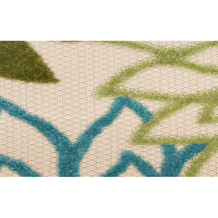 Nourison Aloha Green Multicolor ALH05 5 ft. 3 in. X 7 ft. 5 in. Rectangle Rug