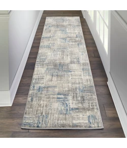 Nourison Home Solace SLA03 Ivory/Grey/Blue 2 ft. 3 in. X 7 ft. 3 in. Area Rug