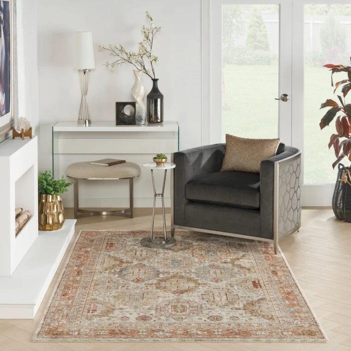 Nourison Sahar Ivory Multicolor SHR01 4 ft. X 6 ft. Rect. Rug