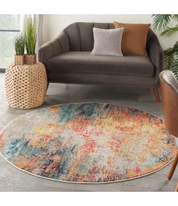 Nourison Home Celestial CES15 Multicolor 5 ft. 3 in. Round Area Rug