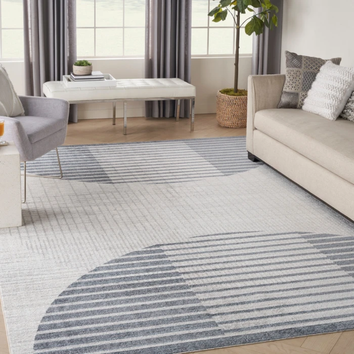 Nourison Astra Machine Washable Area Rug ASW03 Ivory Blue