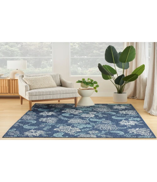 Nourison Garden Oasis Navy GOA03 6 ft. X 9 ft. Rectangle Rug