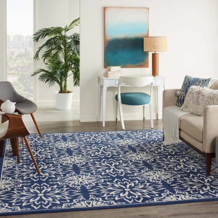 Nourison Jubilant Area Rug JUB06-Navy/Ivory