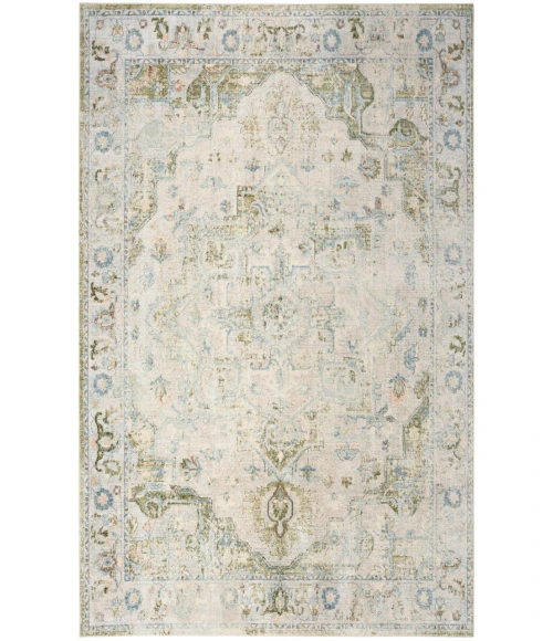 Nourison Astra Machine Washable Blue Green ASW12 6 ft. 7 in. X 9 ft. Rectangle Rug