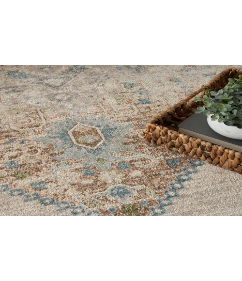 Nourison Astra Machine Washable Ivory Blue ASW13 7 ft. 10 in. X 10 ft. Rectangle Rug