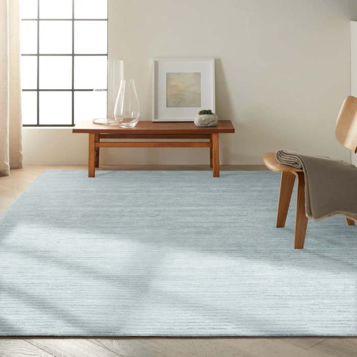 Calvin Klein Linear Area Rug LNR01 Light Blue