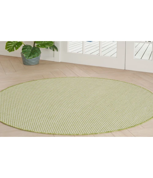 Nourison Courtyard Ivory Green COU01 4 ft. Round Rug
