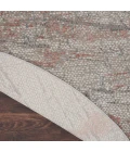 Nourison Rustic Textures Area Rug RUS15 Light Grey/Rust 5'3" Round