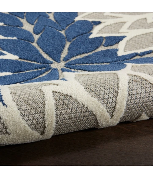 Nourison Aloha Round Area Rug ALH05-Ivory/Navy