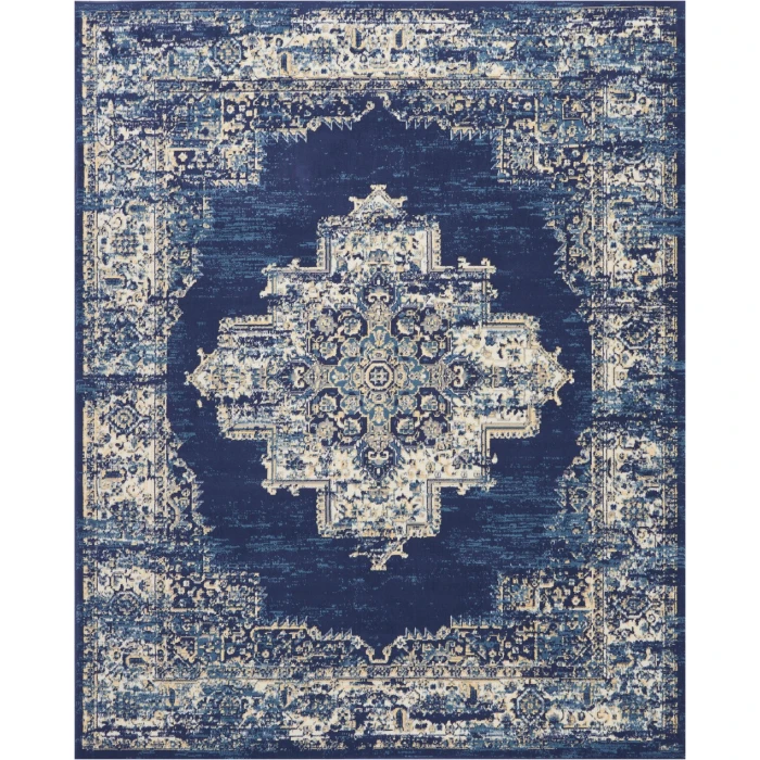 Nourison Grafix Area Rug GRF14-Navy Blue