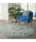 Nourison Passion Round Area Rug PSN25-Ivory/Light Blue