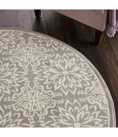 Nourison Jubilant Round Area Rug JUB06-Ivory/Grey