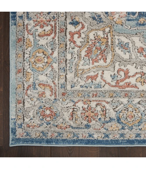 Nourison Quarry Ivory Blue QUA11 8 ft. Rect. Rug