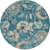 Nourison Home Tranquil TRA02 Turquoise 5 ft. 3 in. Round Area Rug