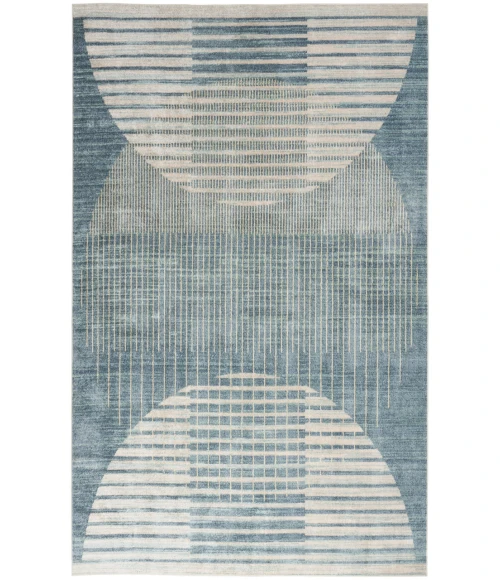 Nourison Astra Machine Washable Blue ASW03 6 ft. 7 in. X 9 ft. Rectangle Rug