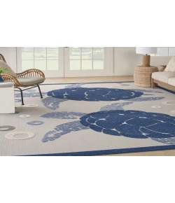Nourison Home Aloha ALH27 Navy Blue 9 ft. X 12 ft. Area Rug
