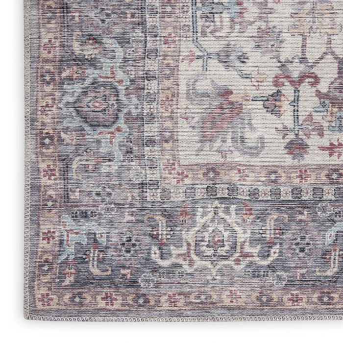 Nicole Curtis Machine Washable Series 1 Area Rug SR104 Black 7' Runner