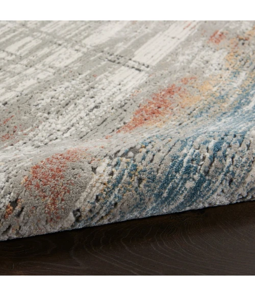 Nourison Rustic Textures Area Rug RUS12 Grey/Multi 5'3" Round