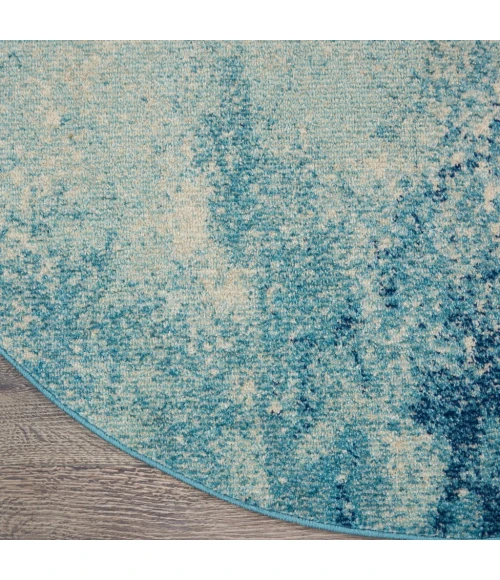 Nourison Passion Round Area Rug PSN10-Navy/Light Blue