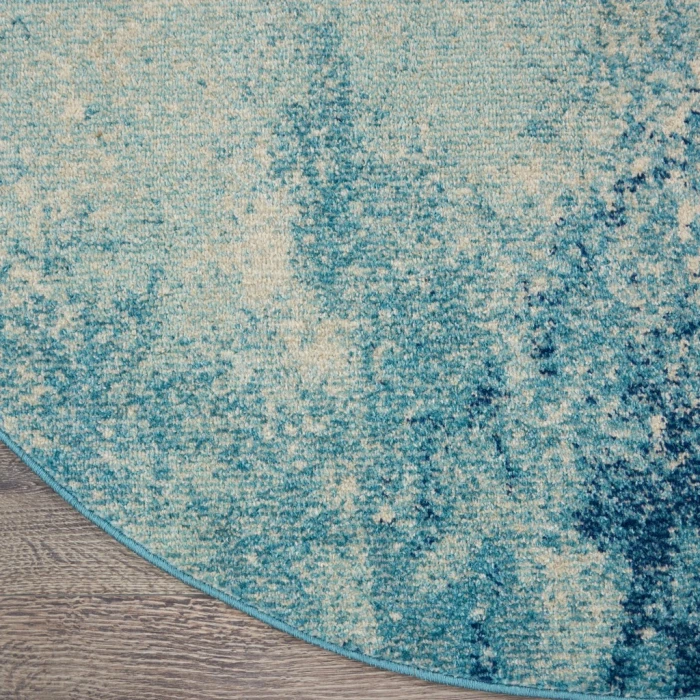 Nourison Passion Round Area Rug PSN10-Navy/Light Blue
