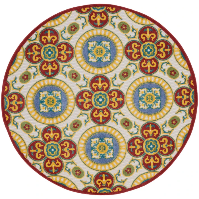 Nourison Aloha Area Rug ALH30 Red/Multi