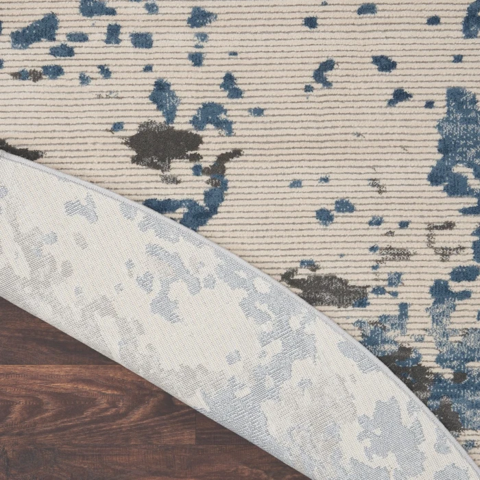 Nourison Rustic Textures Area Rug RUS08 Grey/Blue 7'10" Round